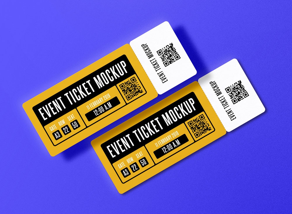 50 Printable Ticket Mockup Design Template Psd Candacefaber