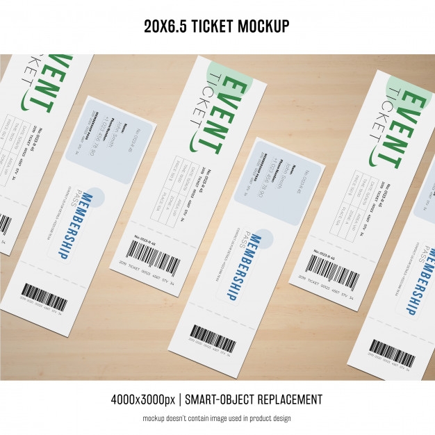 Download 50 Printable Ticket Mockup Design Template Psd Candacefaber