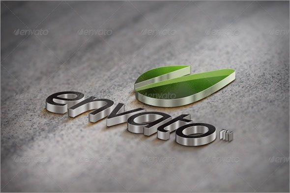 3d printed layered logo mockup