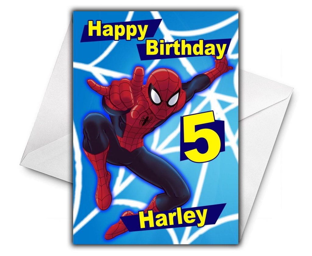 Personalised Spiderman Inspired Birthday Card Awesome !